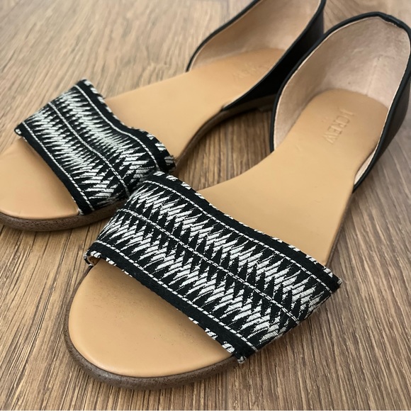 J. Crew d’orsay peep toe flat with black woven textile print - Picture 3 of 4